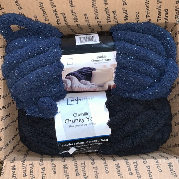 Mainstays Other - chenille yarn (black & sparkly blue)